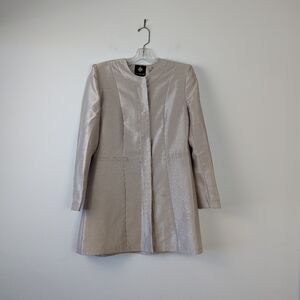 Women's Manhattan Shimmering Taupe Long Blazer - Size M
